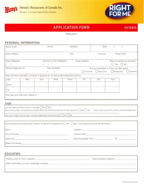 Wendys Jobs Application Form At Gandaisyblog Blog Wendys Jobs Application Form At Gandaisyblog Blog