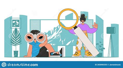Young Hr Team Using Binoculars And Magnifier Good For Job Postings And Young Hr Team Using Binoculars And Magnifier Good For Job Postings And